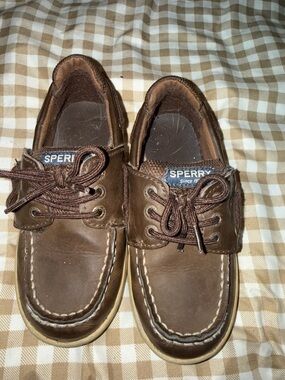 Sperry Kids Brown Leather Lace-Up Boat Shoes